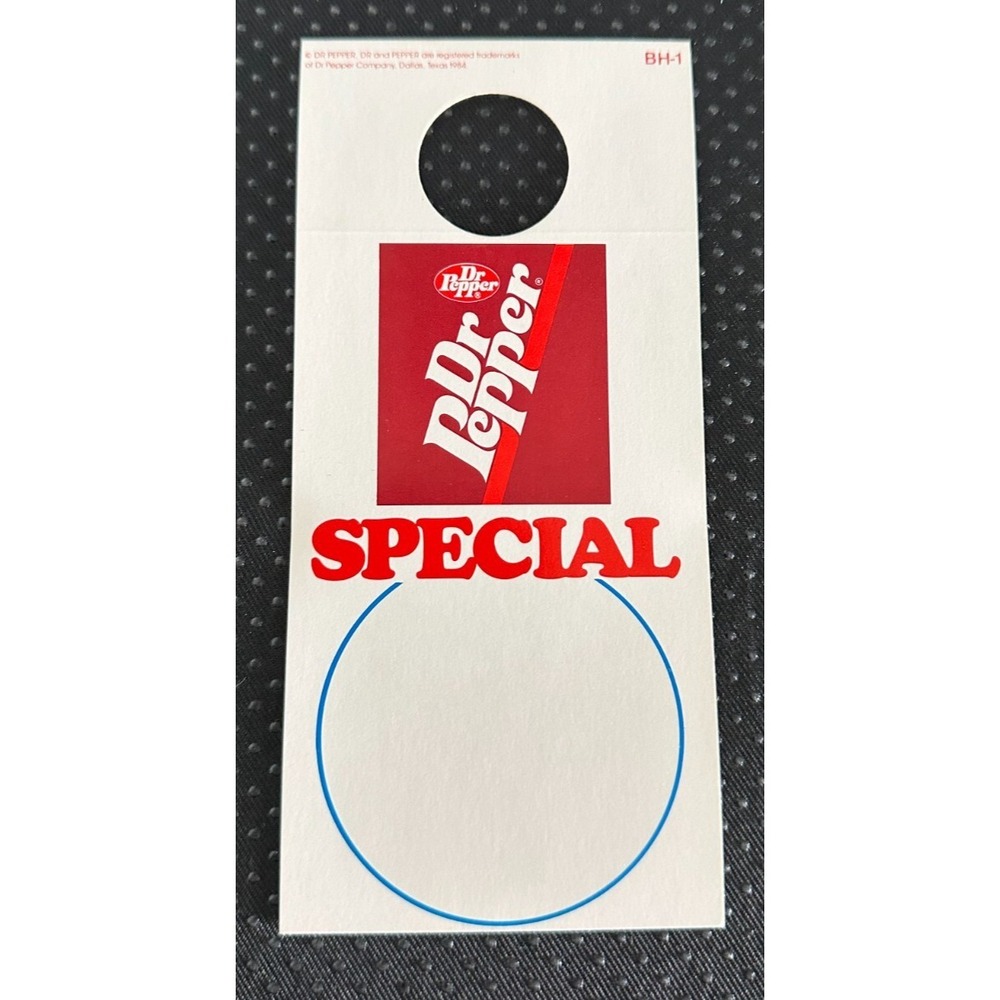 NOS Dr Pepper‎ 1984 Bottle Neck Ringers Hanger Special Soda Ephemera